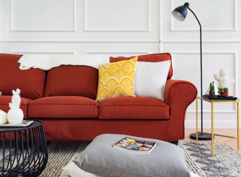 Ektorp Sofa Covers in Shire Rust by Comfort Works