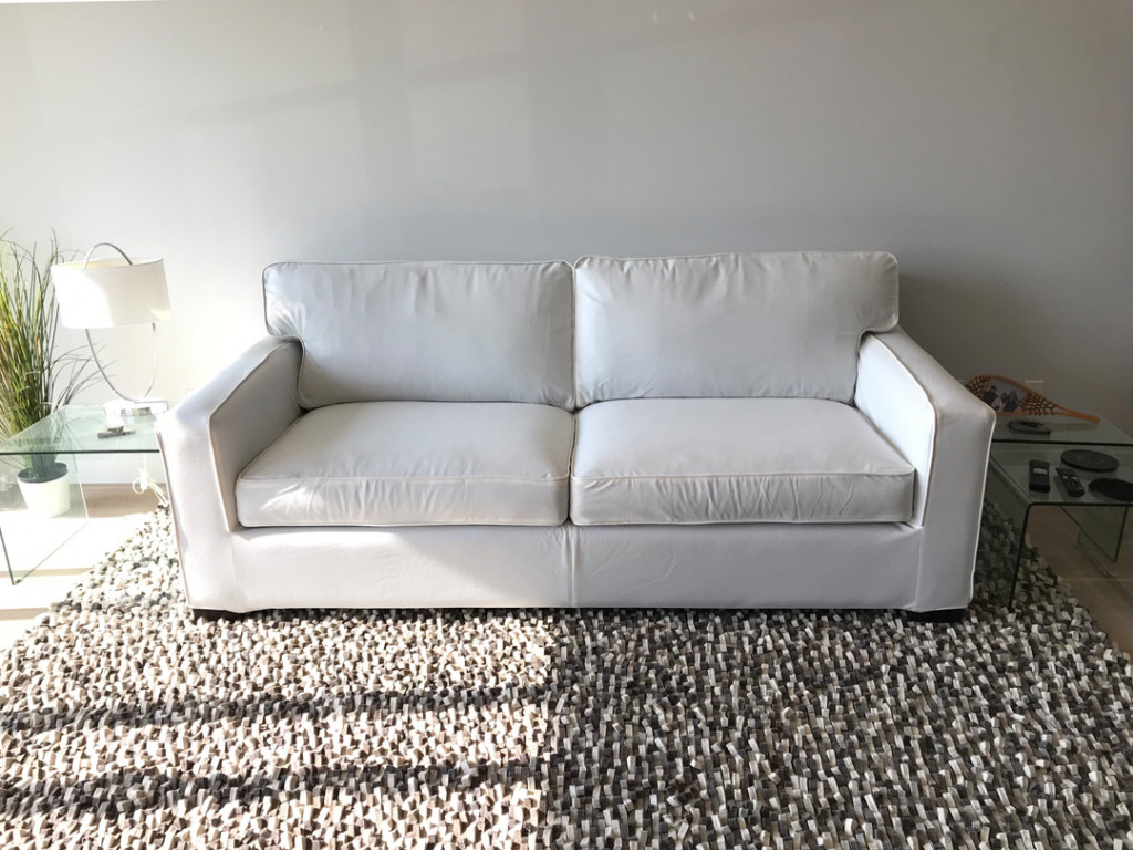 White cotton sofa cover for Crate & Barrel Axis II