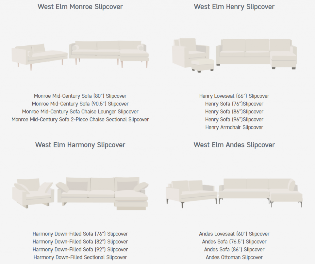 West Elm Sofas that Comfort Works Slipcovers