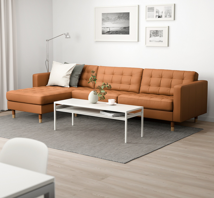 IKEA Landskrona in golden brown leather