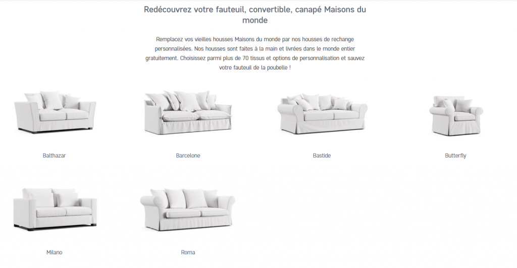 Housse de remplacement pour votre canapé Maisons du Monde