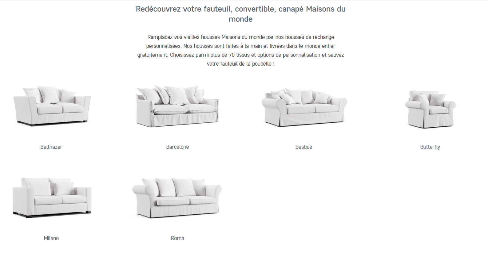 Housse de remplacement pour votre canapé Maisons du Monde