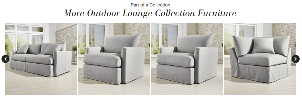 Crate and Barrel outdoor lounge collection