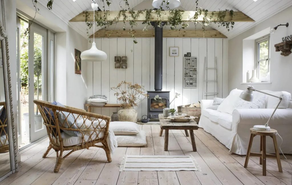 Ektorp sofa in a rustic inspired living room