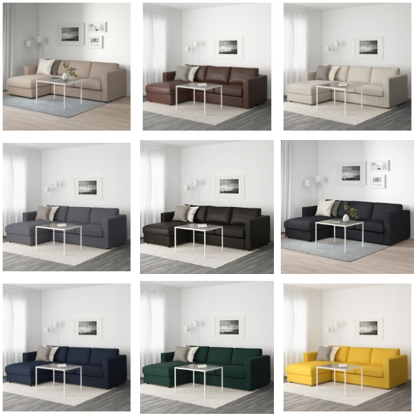 Vimle sofa color options