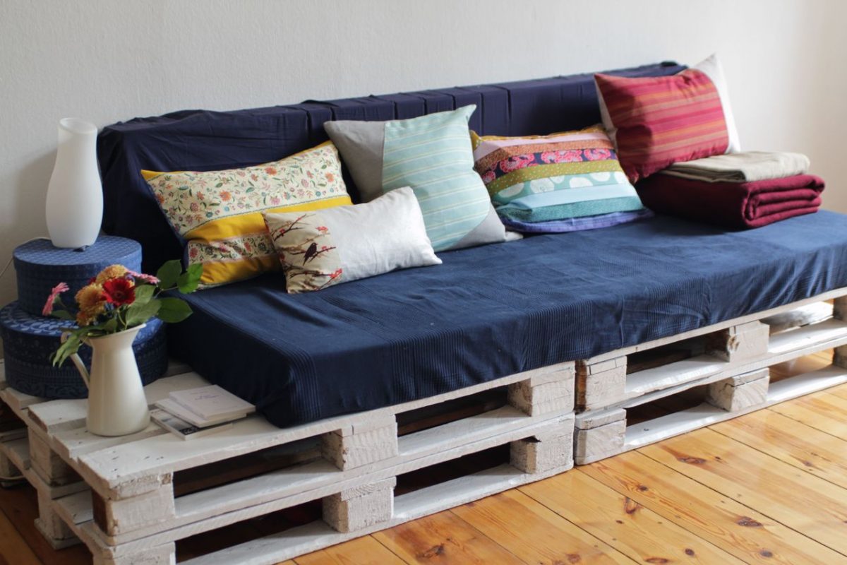 Sofa de Pallets Azul