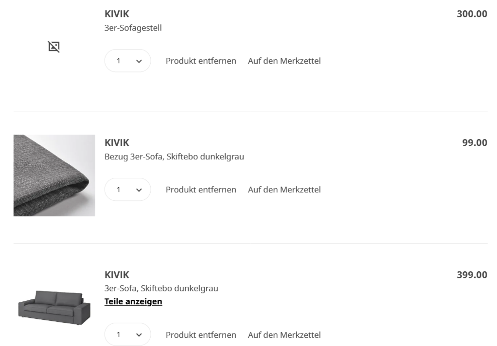 Warenwert Ikea Kivik