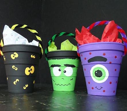 monster cups halloween decor idea