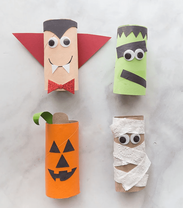 monster tissue rolls halloween decor idea