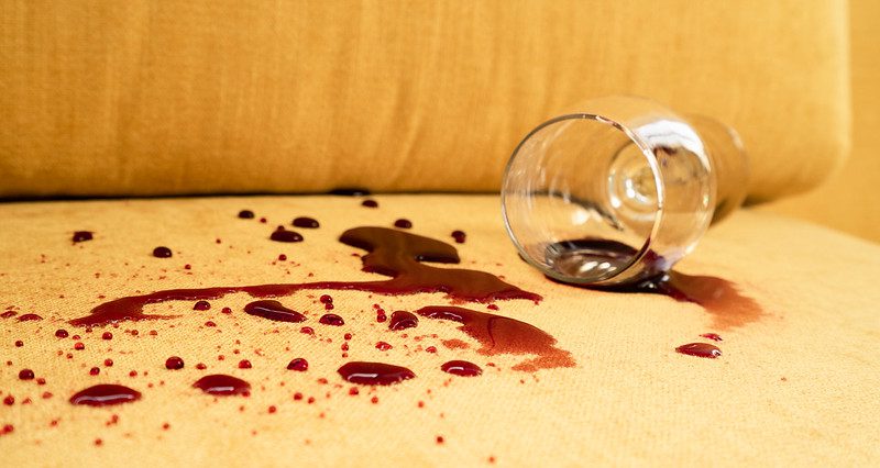 wine spill on couch