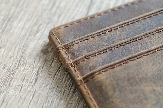 faded leather wallet