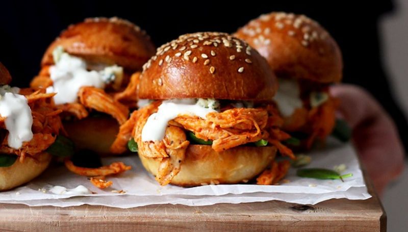 Quick-Shredded-Buffalo-Chicken-Sliders-fourth-of-July-Recipe